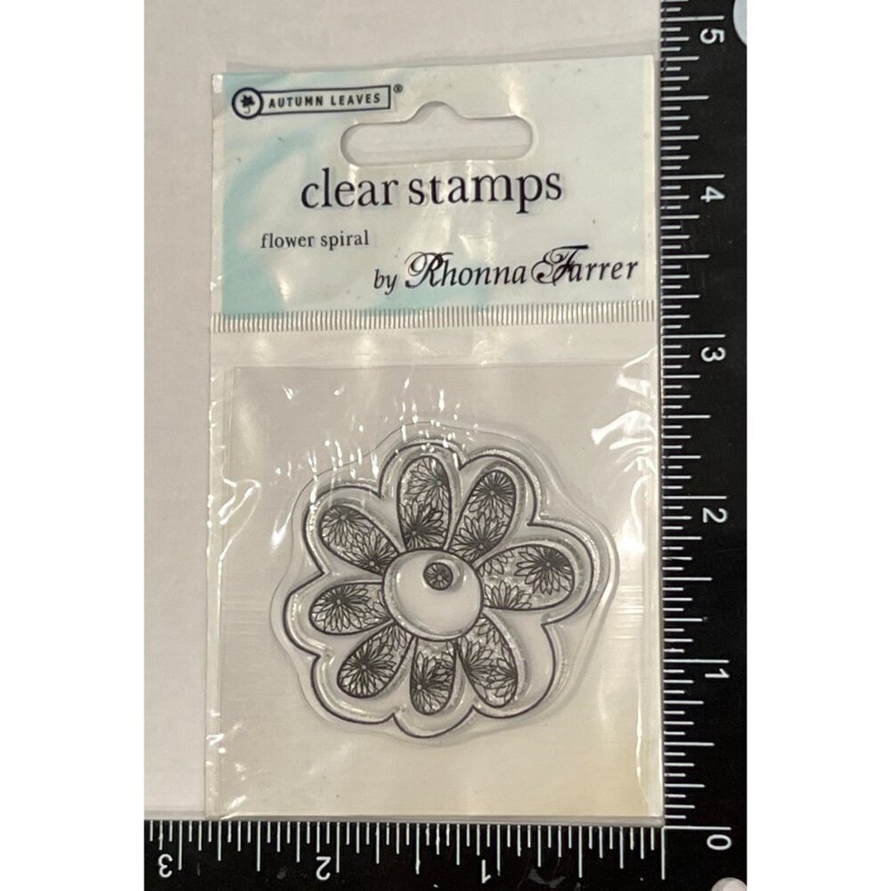 Autumn Leaves Clear Flower Spiral Stamp By Rhonna Farrer 2552
